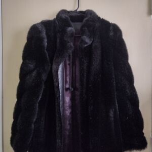 Faux Fur Long Black Coat